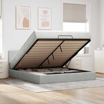 VidaXL Cadre de lit ottoman avec matelas gris clair 180x200 cm velours
