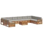vidaXL Ensembles de canapés avec coussin 11 Pièces Gris Naturel et Clair
