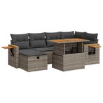 vidaXL Salon de jardin 8 Pièces avec coussins gris résine tressée