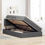 vidaXL Lit avec rangement et matelas Gris foncé 120 x 190 cm