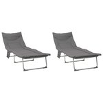 vidaXL Transat pliant avec coussin 2 Pièces Anthracite