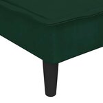 vidaXL Chaise longue vert foncé velours
