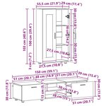 vidaXL Ensemble meuble TV FLORIN Gris béton Bois d'ingénierie