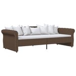 vidaXL Lit avec éclairage USB Marron Tissu 90x200 cm