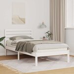 vidaXL Cadre de lit Blanc 90 x 200 cm Bois massif en pin