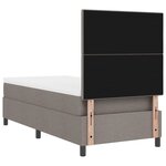 vidaXL Lit à ressorts avec matelas avec LED Taupe 90 x 190 cm tissu