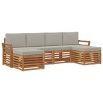 vidaXL Ensembles de canapés avec coussin 6 Pièces Gris Naturel et Clair