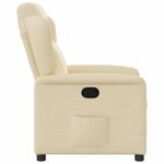 vidaXL Fauteuil inclinable Crème Tissu