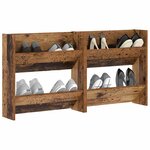 vidaXL Cabinet à chaussures 2 Pièces Bois ancien 60 x 18 x 60 cm