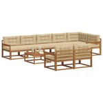 vidaXL Ensemble de canapés d'extérieur 9 Pièces Naturel et Beige