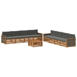 vidaXL Ensemble de canapés d'extérieur 9 Pièces Naturel et Anthracite