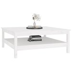 vidaXL Table basse Blanc 100x100x40 cm Bois massif de pin