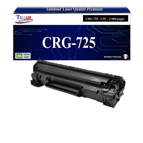 T3AZUR - Toner compatible avec Canon 728/ 725/ 726 pour Canon MF-3010  MF-4410  MF-4430  MF-4450 Noir - 2 000p