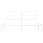 vidaXL Cadre de lit métal sans matelas et tête de lit blanc 160x200 cm