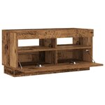 vidaXL Meuble TV avec lumières LED vieux bois bois d'ingénierie