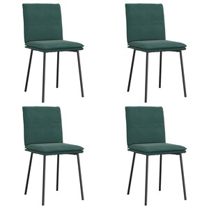 vidaXL Chaises à manger lot de 4 Vert foncé Velours