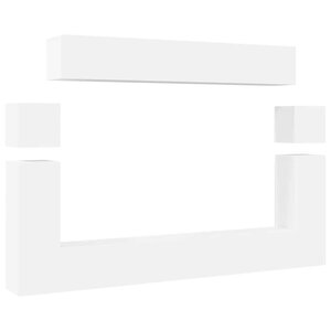 vidaXL Ensemble de meubles TV 8 Pièces Blanc Bois d'ingénierie