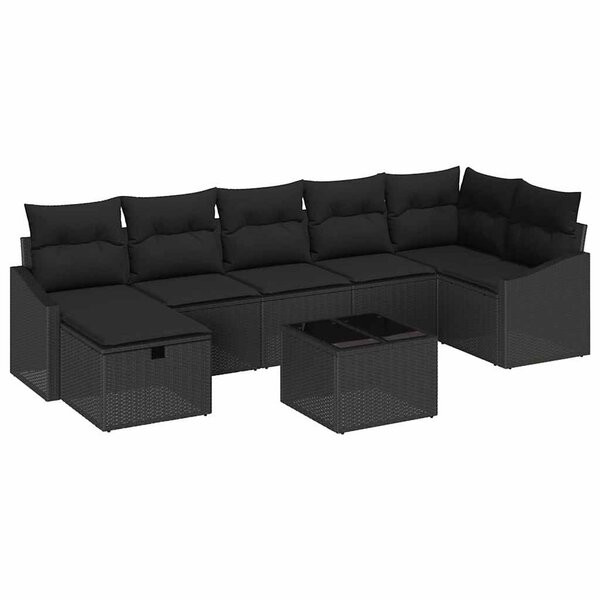 vidaXL Ensemble de Canapés avec coussin 8 Pièces polyrotin