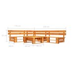 vidaXL Canapés de jardin palette 4 Pièces bois marron miel