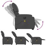 vidaXL Fauteuil inclinable de massage électrique Gris foncé Tissu
