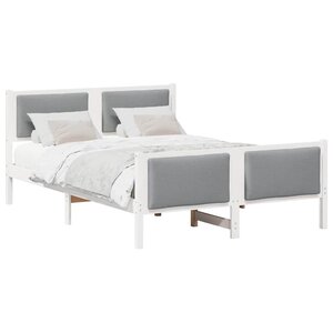 vidaXL Cadre de lit avec tête de lit Gris clair 150 x 200 cm tissu