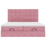 vidaXL Cadre de lit ottoman avec matelas rose 180x200 cm velours