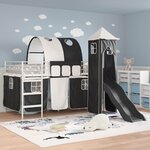 vidaXL Lit mezzanine pour enfants Blanc et Noir 79 5 x 200 cm Métал