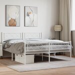vidaXL Cadre de lit métal avec tête de lit/pied de lit blanc 150x200cm