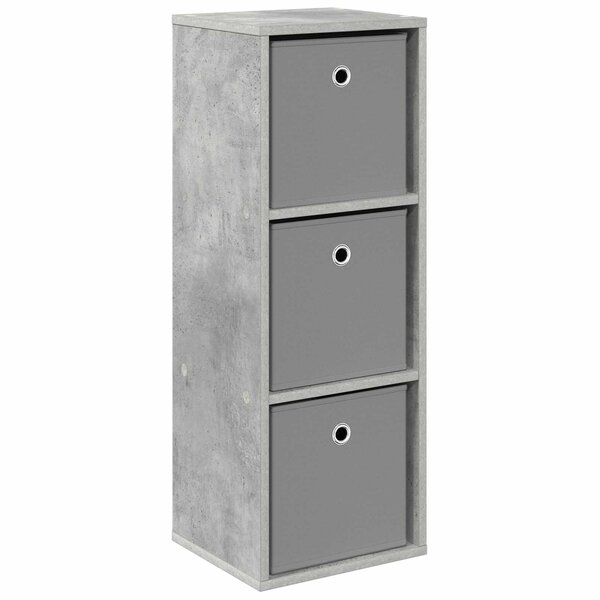 vidaXL Buffet avec tiroir Gris béton 30 5 x 27 x 84 5 cm