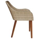 vidaXL Chaise de jardin 2 Pièces Beige 55 x 62 5 x 82 cm polyrotin