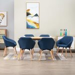 vidaXL Chaises à manger lot de 6 bleu tissu