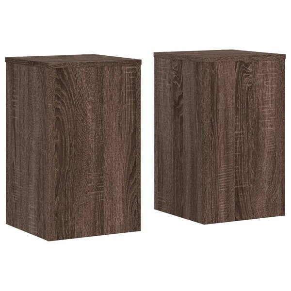 vidaXL Supports pour plantes 2 Pièces chêne marron bois d'ingénierie