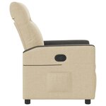 vidaXL Fauteuil inclinable Crème Tissu