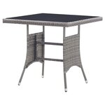 vidaXL Table de jardin gris 80x80x74 cm résine tressée