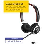 Jabra evolve 75 ms stereo casque arceau bluetooth noir  rouge