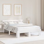 vidaXL Cadre de lit avec tête de lit blanc 140x200 cm en bois massif de pin