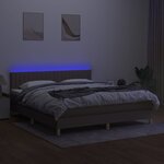 vidaXL Sommier à lattes de lit avec matelas LED Taupe 180x200 cm Tissu