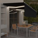 vidaXL Auvent automatique store capteur de vent/LED 6x3 m Anthracite