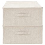 vidaXL Boîtes de rangement 2 Pièces Tissu 70x40x18 cm Crème