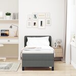 Lit Box Spring vidaXL avec Matelas Gris Foncé 80x200 cm Tissu