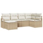 vidaXL Set de canapé de jardin 8 pièces avec coussins en poly rotin marron.