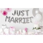 Ballons Aluminium Mariage - Just Married - Argenté - 36 cm