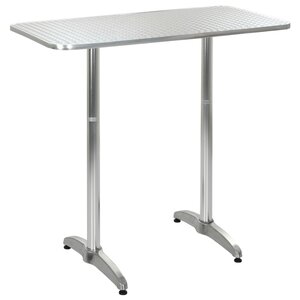 Vidaxl table de jardin argenté 120x60x(70-110) cm  aluminium
