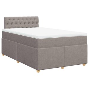 vidaXL Sommier à lattes de lit avec matelas taupe 120x190 cm tissu