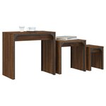 vidaXL Tables basses gigognes 3 Pièces chêne marron bois d'ingénierie