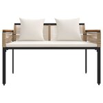 vidaXL Banc extérieur Beige et blanc crème 117 x 54 x 74.5 cm