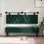 vidaXL Tête de lit suspendue Vert foncé Velours