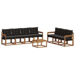 vidaXL Ensemble de canapés d'extérieur 8 pc Naturel et Noir