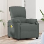 vidaXL Fauteuil électrique de massage Gris foncé Tissu