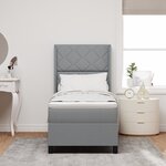 Lit Box Spring vidaXL avec Matelas Gris clair 80x200 cm Tissu